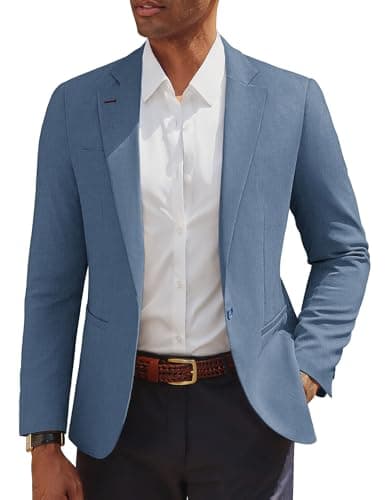 Image of PJ PAUL JONES Mens Suit Jacket Casual Sports Coats for Wedding Business Blazers Regular Fit L Dark Blue