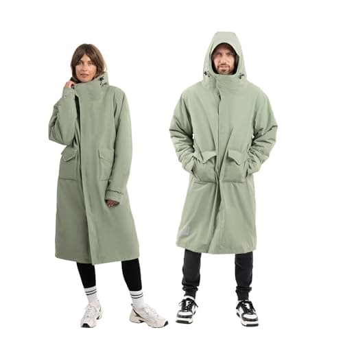 Image of Red Original Slimline EVO Pro Unisex Waterproof Parka Jacket - Fleece Lined, Tailored Slim Fit, Hooded, 100% Recycled Fabric (Sage Green, M)