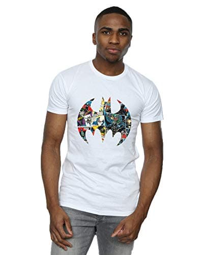 Image of DC Comics Men's Batman Comic Book Logo T-Shirt White XXXX-Large