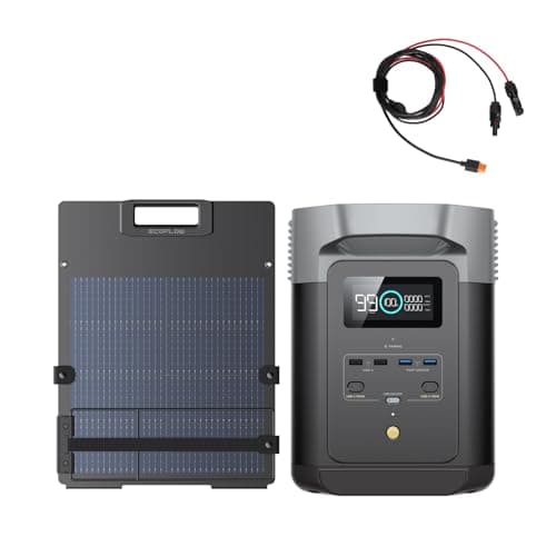Image of EcoFlow DELTA 2 Portable Power Station & 110W Solar Panel with XT60i Cable, 1-3kWh Expandable Capacity, LFP Battery, Fast Charging, Solar Generator for Backup Power, Camping & RVs