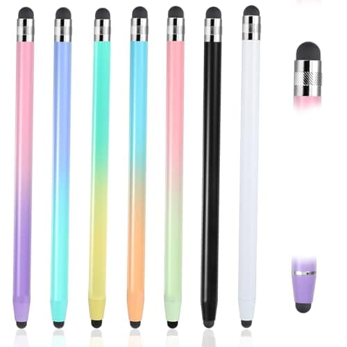 Image of cobee 7 Pcs Stylus Pens, 2 in 1 Stylus Pen for Touchscreen Universal Tablet Pens High Sensitivity StylusPen with Double Rubber Tips High Precision StylusPen for Pad Tablets Smartphones Touch Screen