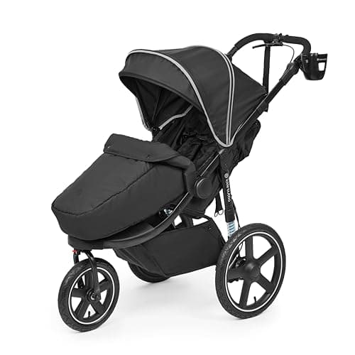 Image of Ickle Bubba Venus Jogger Pro Max Stroller (Midnight) – All-Terrain 3-Wheel Pushchair from Birth to 22kg, Waterproof Hood & Footwarmer, Adjustable Handle, Cup Holder & Self-Locking Fold