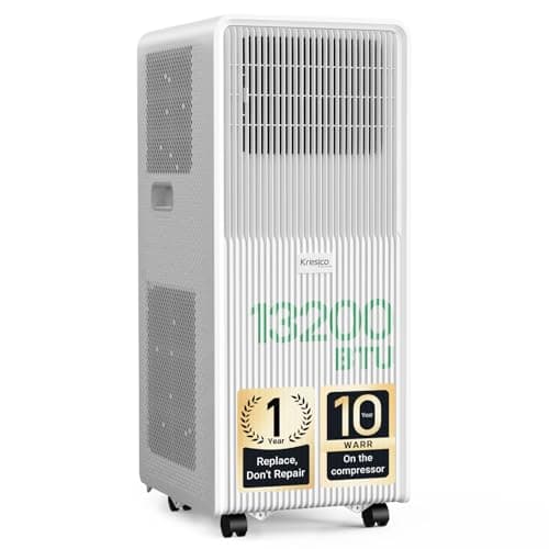 Image of KresicoKlima Portable Air Conditioner, 13200 BTU 4-in-1 AC Unit with Cooling, Fan, Dehumidifier & Sleep Mode, Window Installation Kit, Remote Control, Suitable for Home Office Use