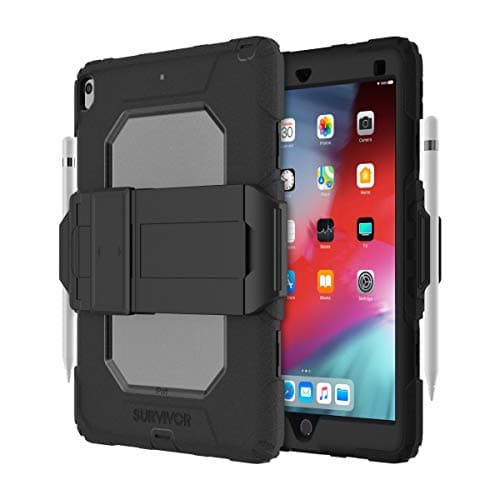 Image of Griffin Survivor All-Terrain - Protective case for tablet - rugged - silicone, polycarbonate - black, clear - for Apple 10.5-inch iPad Air (3rd generation)