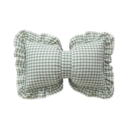 Image of Ruffled Pillowcase 1PC Plaid Print Cushion Cover Ruffle Pillowcase Soft Home Decor for Sofa Bedroom Living Room(Color 7,30x50cm)