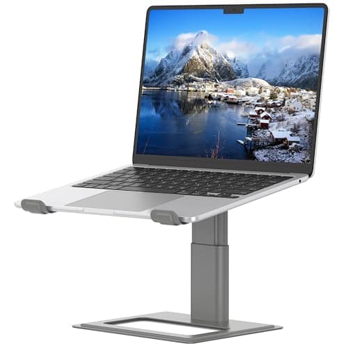 Image of SOUNDANCE Adjustable Laptop Stand for Desk, Computer Stand, Ergonomic Laptop Riser Holder Compatible with 10 to 17.3 Inches Notebook PC Computer, Aluminum Grey