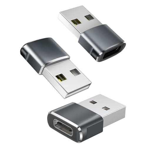 Image of USB C to USB Adaptor, USB to USB C Adapter 3Pack, Type C Female to A Male Charger Cable Converter Compatible with Mbook, Notebook, Tablet, Smartphone, Airpods,Galaxy S23 S24 A34, iPad 10 Air 4 5