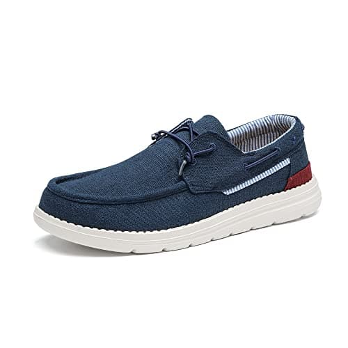 Image of Bruno Marc Men's Slip-on Canvas Loafers Casual Boat Shoes,Size 10,Navy,SBLS223M