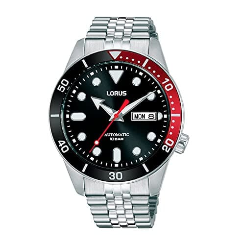 Image of Lorus Men's Analogue Automatic Watch, Black/red, Sports