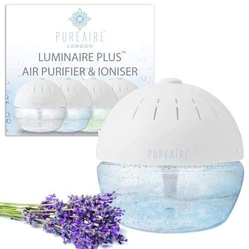 Image of PureAire Luminaire Plus Air Purifier For Home Bedroom & Office Dust Cleaner Adjustable Speed Air Filter Aroma Diffuser Ioniser LED Light Allergies Cooking Smoke Smell Removal Pet Odour