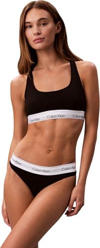 Image of Calvin Klein Women’s Brazilian Briefs with Logo Waistband, Black (Black), M