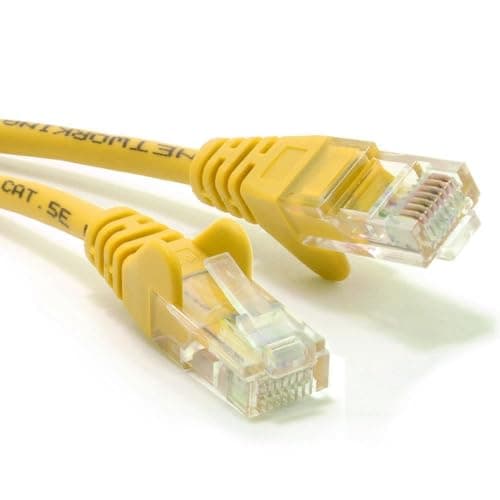 Image of kenable Yellow Network Ethernet Cable Cat5e UTP RJ45 Patch Lead 26AWG CCA for PC Laptop PS3 Xbox Router 2m