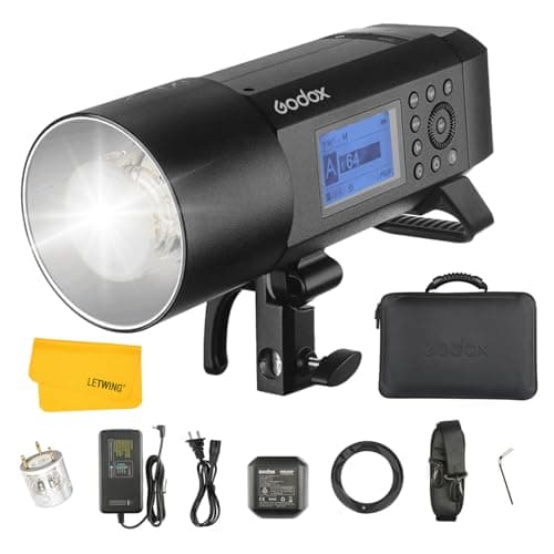 Image of Godox AD400 Pro Strobe Flash, 400Ws Studio Outdoor Flash Monolight with Li-ION Battery 1/8000s HSS 2.4G Wireless System AD400Pro with 30w LED Modeling Lamp
