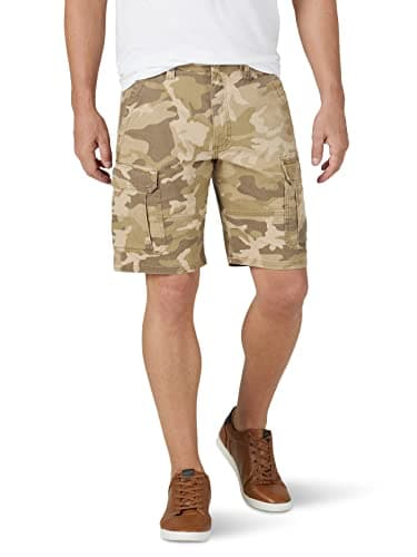 Image of Wrangler Authentics Men's Classic Cargo Stretch Short, Jungle Elmwood Camo, 34