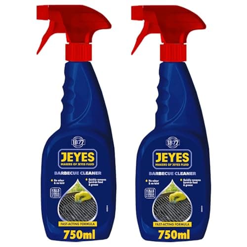 Image of Jeyes BBQ Cleaner (2 x 750ml) – Fast-Acting Formula Cuts Through Burnt-On Food and Grease - Oven Cleaner Heavy Duty - Odour and Taint-Free - Safe for Grills, Racks and Surfaces