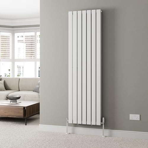 Image of DuraTherm® 1800 x 532mm White Vertical Designer Radiator Double Column Flat Panel Modern Central Heating Panel Bathroom Radiators