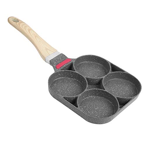 Image of Blinis Induction Frying Pan with 4 Moulds, Kitchen Breakfast Pancake Cooking Egg Hamburger with Handle (Open Fire Type) Linis Polix