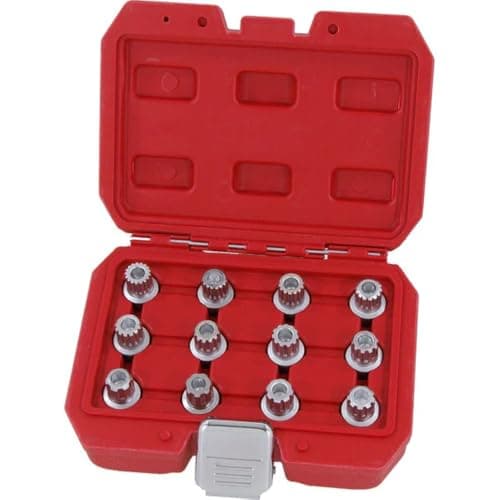 Image of Neilsen CT4227 12pc Locking Wheel Nut Key Set Multi Spline and Ribe Bits Compatible with VAG Vehicles B51–B62 for Use with 17mm Wheel Nut Socket