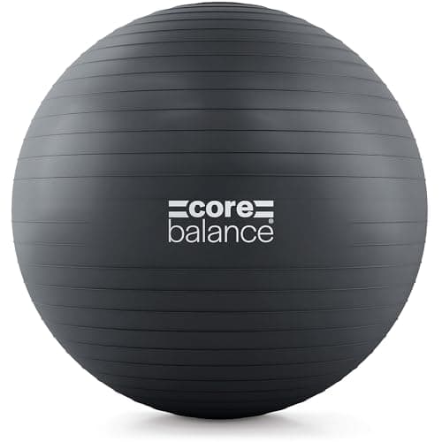 Image of Core Balance Anti Burst Gym Ball, 45-85cm With Hand Pump (55cm, Black)