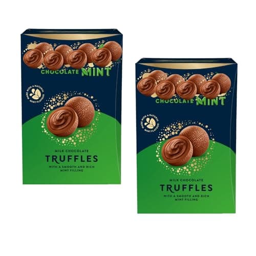 Image of Chocolate Mint Milk Truffles Gift Box 200g - Mint Flavoured Milk Chocolate With a Creamy Filling (2 x Boxes)
