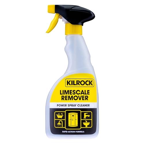 Image of Kilrock Limescale Remover Power Spray Cleaner 500ml - Rapid Action Formula - 100% Limescale Removal, Destroys Hard Water Stains - Perfect for Bathrooms, Sinks, Shower Screens, Toilets, Baths.