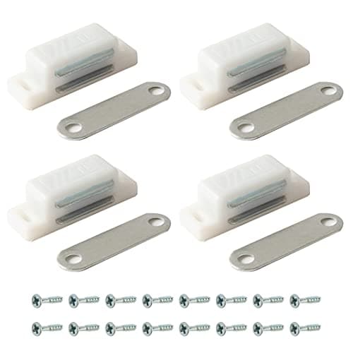 Image of 4xHeavy Duty Magnetic Door Catch Cupboard Cabinet Wardrobe Door Magnet Latch 6kg (White)