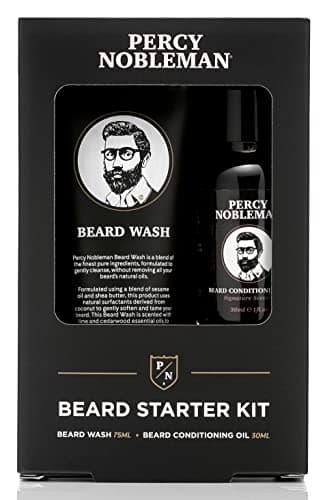 Image of Percy Nobleman Beard Starter Set, Beard Care Set with Beard Oil and Beard Wash, Suitable as Filling Material for Stockings, 30 ml / 75 ml