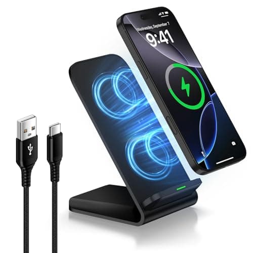 Image of Google Pixel Wireless Charger, 15W Fast Wireless Mobile Phone Charger Stand, Inductive Charging Station Wireless Charger for Google Pixel 10/9 Pro/8/7/6/Samsung Galaxy S26 S25 Ultra/S24/S23/S22/iPhone