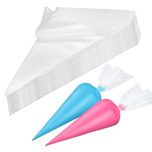 Image of 100 Pcs Disposable Piping Bags 12 Inches Medium--Piping Bags,Icing Bags,Cake Decorating Bags Icing Piping Bag,Disposable Icing Piping Bags,Strong Icing Bag for Cake Cupcake Dessert Cookies Decoration.