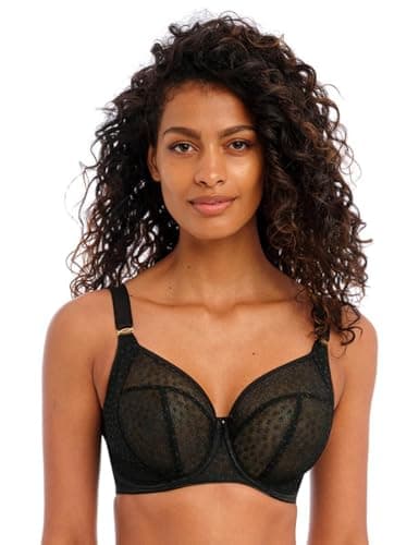 Image of Freya Women's Starlight Unlined Balcony Lace Underwire Demi Bra, Black, 34 G UK
