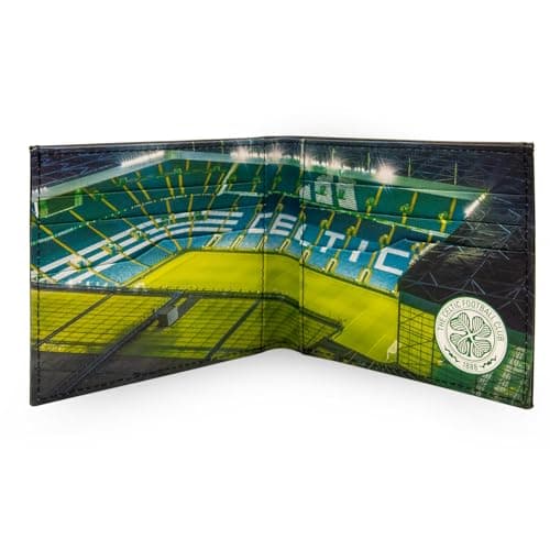 Image of Celtic FC Official Football Gift Embossed Crest Stadium Wallet Black
