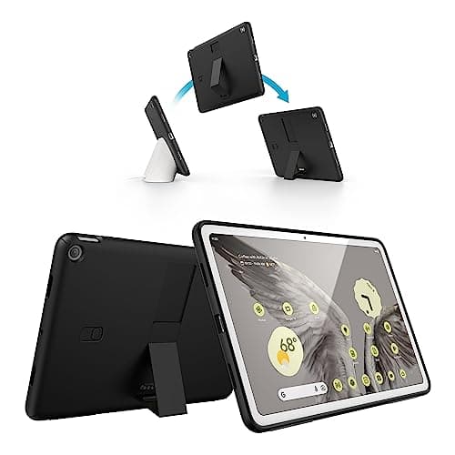 Image of Speck Google Pixel Tablet 2023 Case and Stand - Full Back, Thin, Scratch Resistant, Drop Protection & Adjustable Kickstand - Works with Google Pixel Charging Speaker Dock - Black & White StandyShell