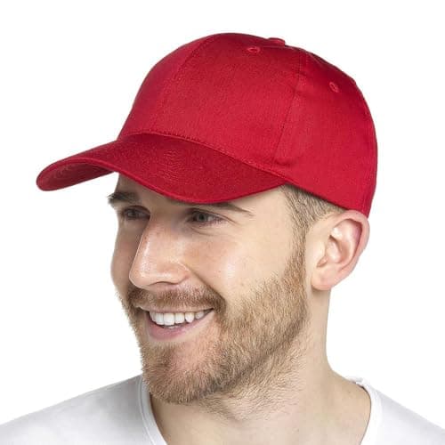 Image of A2Z Mens Plain Baseball Cap Breathable Polyester Cotton - Baseball Cap AZ4791 Red