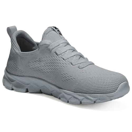 Image of Womens Trainers Running Shoes Jogging Fitness Sneakers Lightweight Breathable Walking Gym Sports Casual Trainers Tennis Shoes,Grey Size 7.5 UK