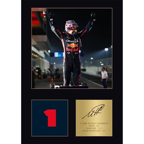 Image of Max Verstapen Gift Signed A4 Print Display Unframed Formula 1 Gifts Digitally Reproduced Signature Gift For Formula 1 Fans Red Bull Formula 1 Team
