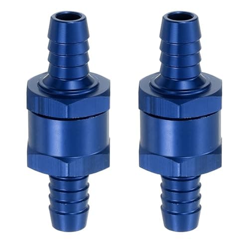 Image of sourcing map 2Pcs 10mm (3/8") Fuel Check Valve, Non-Return One Way Check Valve, Aluminum Alloy Control Accessories for Petrol, Diesel, Gas, Oil, Air, Water, Blue
