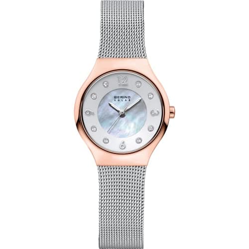 Image of BERING Women Analog Solar Collection Watch with Stainless Steel Strap and Sapphire Crystal 14427-060