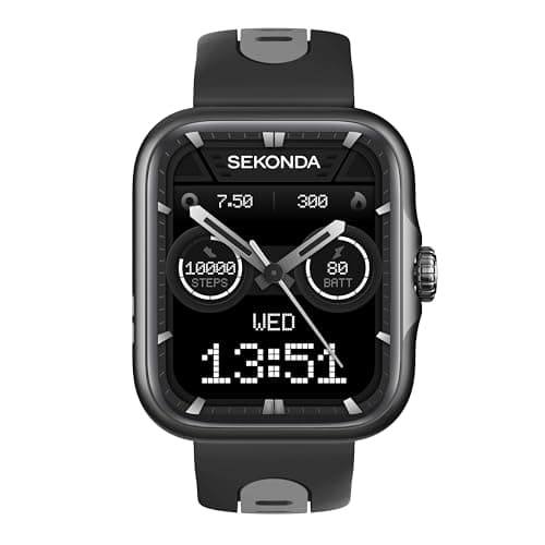 Image of Sekonda 39mm Motion Pro GPS Smart Watch in Black with Black Silicone Strap