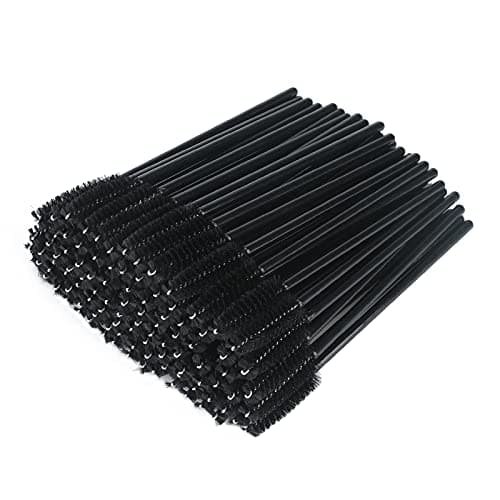 Image of G2PLUS 50 PCS Black Disposable Eyelash Brushes Spoolies: Mascara Wands Applicator for Eyelash Extensions