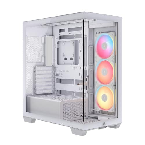 Image of CORSAIR 3500X LX-R RGB iCUE LINK Panoramic Mid-Tower PC Case – 3x Pre-Installed LX120-R RGB Fans, Includes iCUE LINK System Hub, GPU Anti-Sag Arm, Fits up to 10x 120mm Fans – White