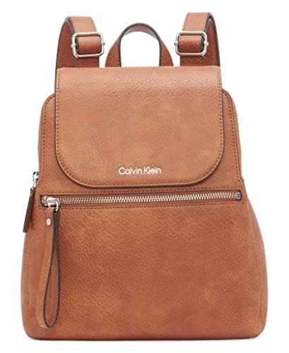 Image of Calvin Klein Women's Reyna Novelty Key Item Flap Backpack, Caramel Mix, One Size