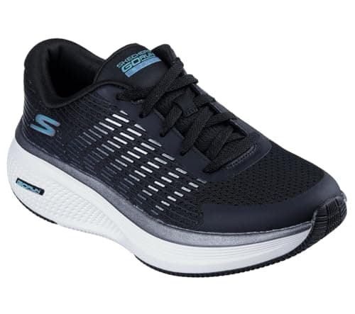 Image of Skechers Women's Go Run Elevate 2.0 Badric Sneaker, Black Textile/Aqua Trim, 7 UK
