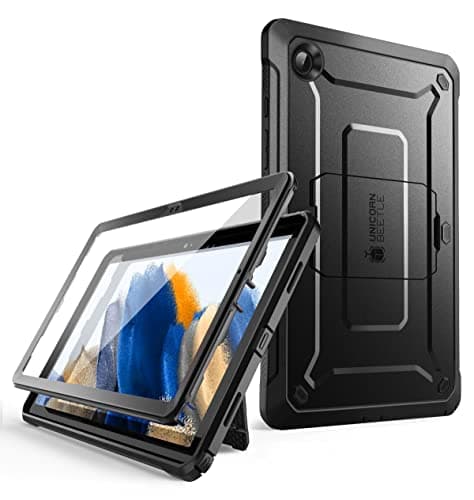 Image of SUPCASE Unicorn Beetle Pro Series Case for Galaxy Tab A8 10.5 Inch 2021 (SM-X200/SM-X205/SM-X207), Full-Body Rugged Heavy Duty Kickstand Case with Built-in Screen Protector (Black)