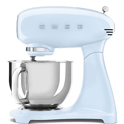 Image of Smeg SMF03PBUK Full Colour Stand Mixer, 50's Style, 10 Speed Settings, 800W, Pastel Blue