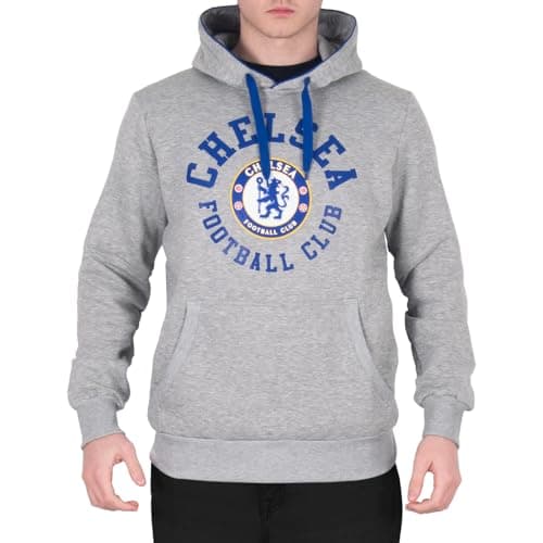 Image of Chelsea Official Football Gift Mens Fleece Hoody Grey Small