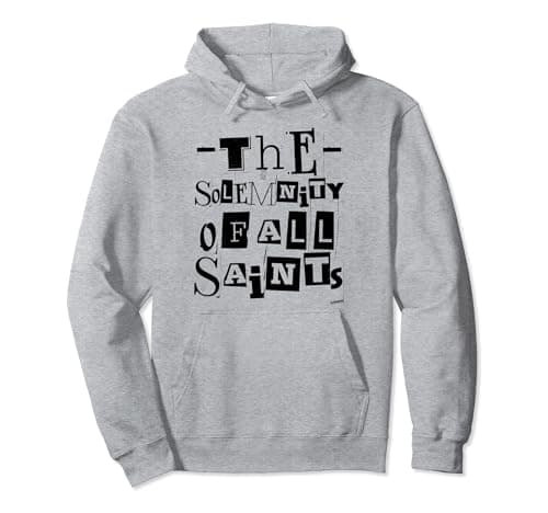 Image of The Solemnity Of All Saints Vintage Retro Distress Halloween Pullover Hoodie