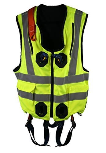 Image of G-Force Elasticated Yellow High Visibility Full Body Height Safety Fall Arrest Harness Jacket with Quick Release Buckles (M-XL)