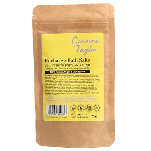 Image of Corinne Taylor | Recharge Himalayan Bath Salts | Grapefruit, Sweet Orange & Ylang Ylang | for Relaxation & Stress Relief | Organic & Natural | 75g