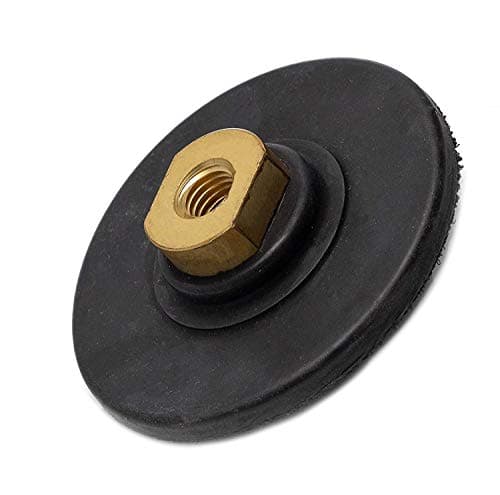 Image of Glass Polish 4 inch (100mm) Heavy Duty Backing Pad with M14x2 Thread, Hook and Loop, Semi-Rigid Backer with water feed hole - GP12725