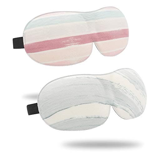 Image of ZLYC Cute Sleeping Mask Adjustable Contoured Blackout Eye Shade Masks for Women Girls (Stripe, Green)